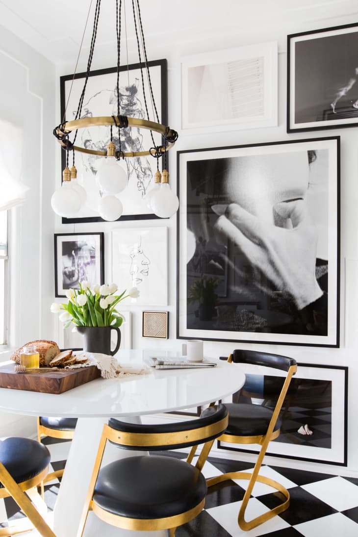 Black and White Gallery Wall for Large Living Room Wall. 