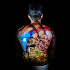 Puerto Rican Back Tattoo. 