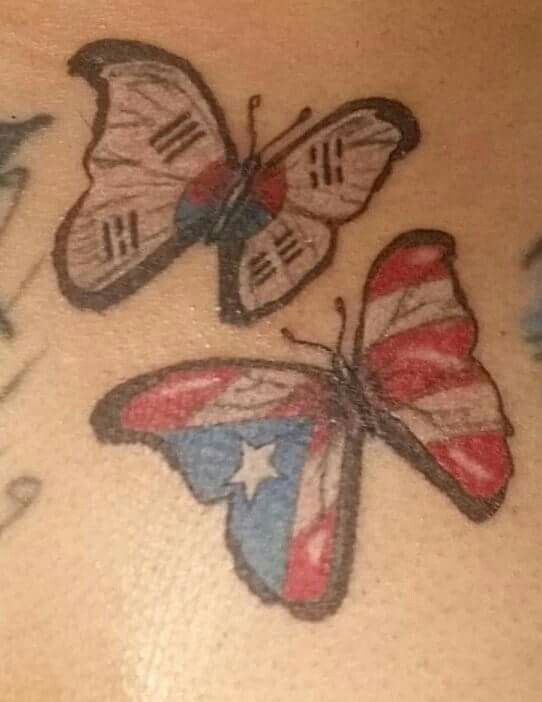 Puerto Rican Butterfly Tattoo. 