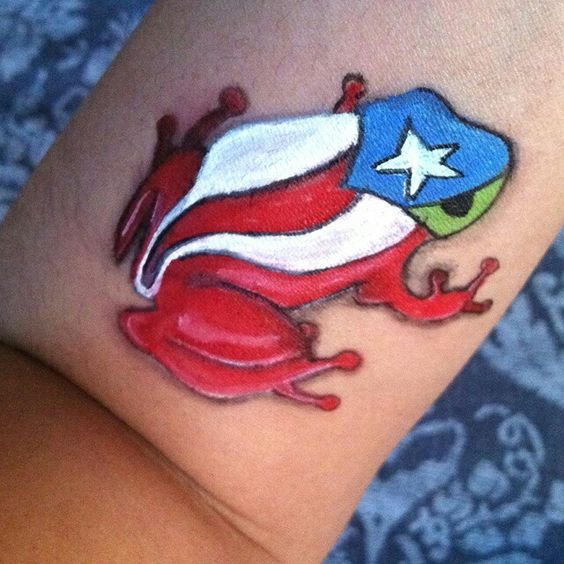 Puerto Rican Frog Tattoo. 