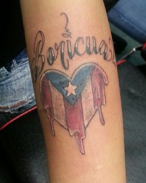 Puerto Rican Heart Tattoo. 