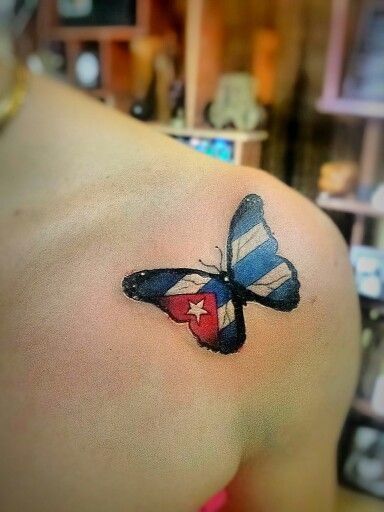 Tattoo uploaded by Lily Duverger  Cuba cuba tattoo colors red  white blue madeincuba flag  Tattoodo