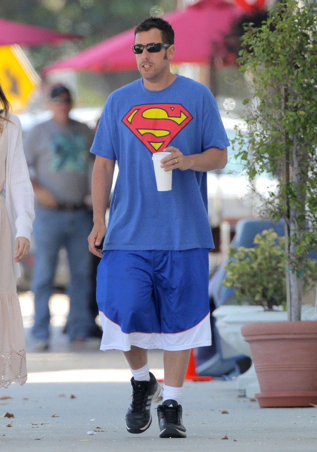 Adam in a Superman Shirt. 