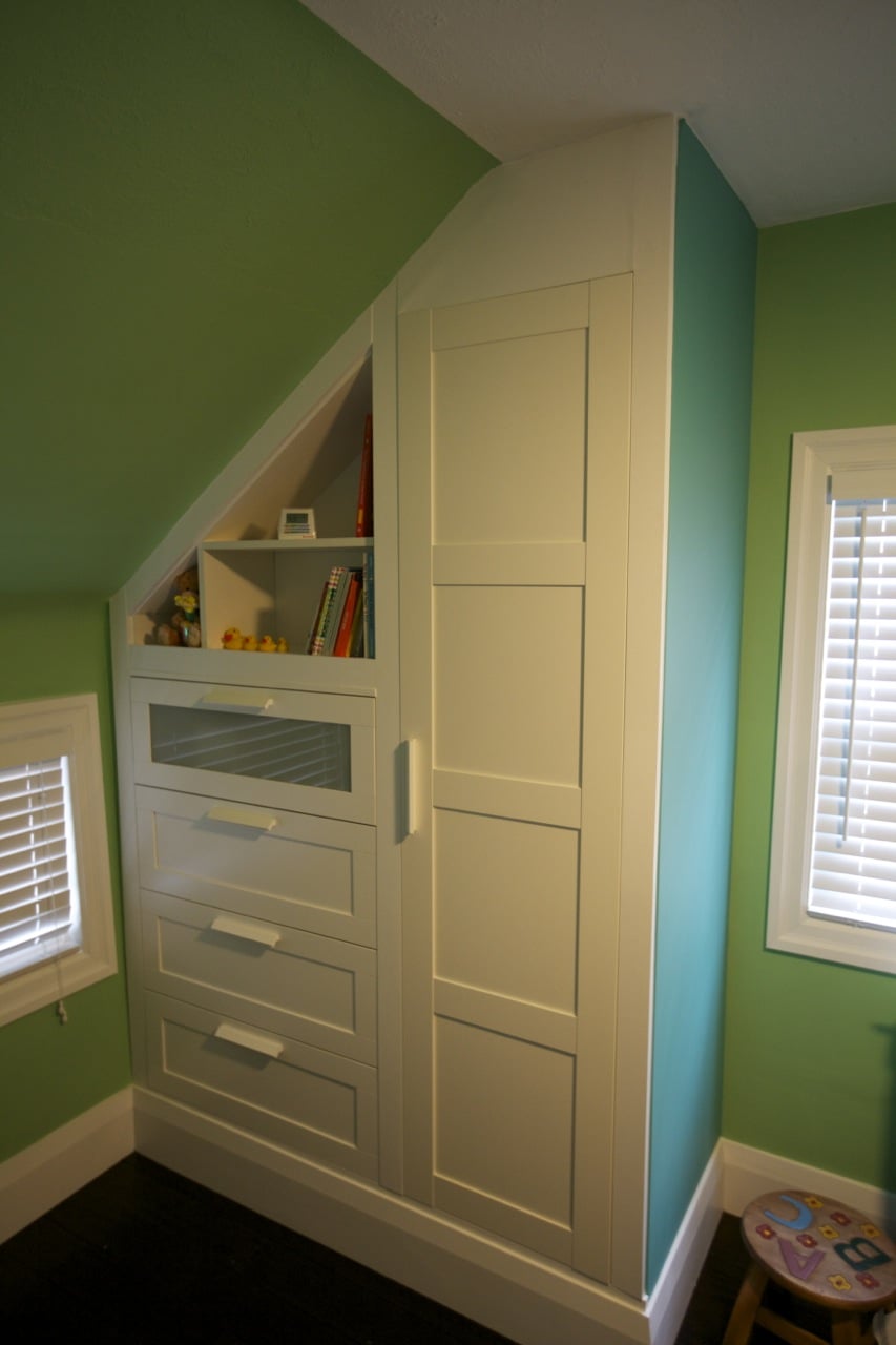 Floor To Ceiling Cabinets For Angled Ceilings. 