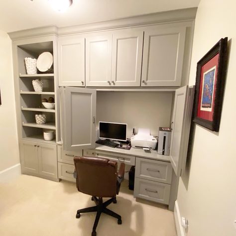 Floor To Ceiling Cabinets With Desk. 