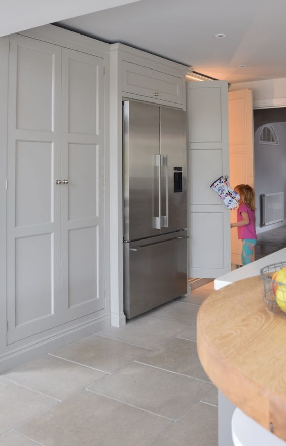 Floor To Ceiling Cabinets Around Fridge. 