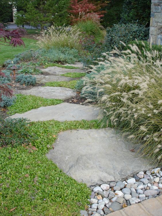 Inexpensive Stepping Stone Walkway Ideas. 